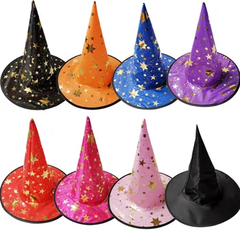 Cadılar bayramı Şapka Cadı Cadılar Bayramı Partisi Sahne Çocuklar Ve Yetişkinler Siyah Beş Yıldızlı Şapka Büyücü Sivri Şapka