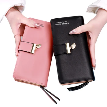 Kadın Cüzdan Uzun Fermuarlı Çoklu kart düzenleyici Cüzdan Moda Rahat el çantası bozuk para cüzdanı