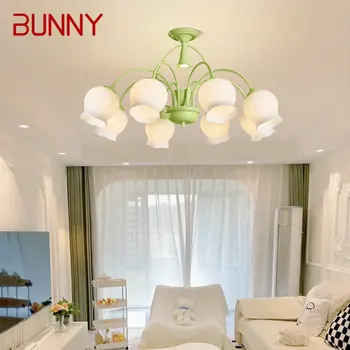 TAVŞAN yeşil tavanda asılı lamba LED yaratıcı aromaterapi mum tasarım kolye avize ışık ev yatak odası için