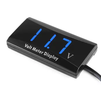 dc 12v araba motosiklet voltmetre dijital mavi ekran su geçirmez gerilim monitörü