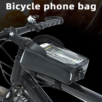 Bisiklet Çantası telefon kılıfı Tutucu Dokunmatik Ekran Ön Kiriş Bisiklet Çantası Su Geçirmez Çerçeve Ön Üst Tüp Bisiklet Çantası MTB Bisiklet Aksesuarları