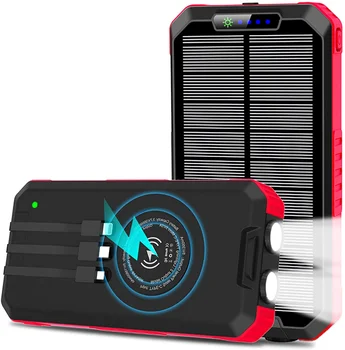 Seyahat su geçirmez ince solar şarj taşınabilir güç banka şarj cihazı çift USB Solar şarj cihazı