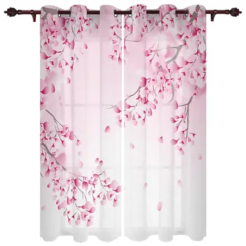 Japon Tarzı Sakura Doku Modern Pencere Perdeleri Oturma Odası Yatak Odası Perdesi Mutfak Tedavi Panjur Perdeler