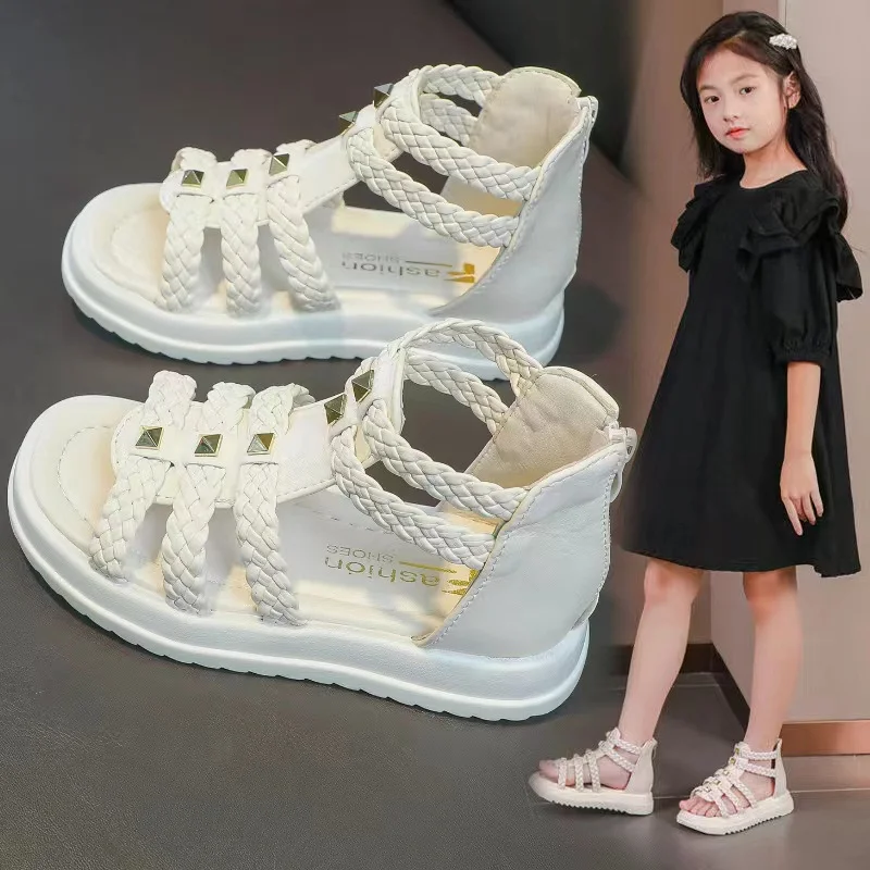 Kız Sandalet Yaz Yeni çocuk Moda Prenses Ayakkabı Yumuşak Taban Sevimli rahat ayakkabılar Görüntü 0