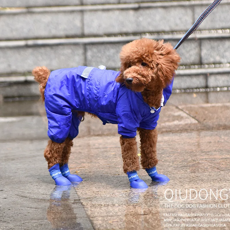 Fabrika Doğrudan Tedarik Pet Silikon yağmur çizmeleri Anti-Kir, Kaymaz Su Geçirmez evcil hayvan ayakkabıları Küçük Köpek Oyuncak yağmur çizmeleri Görüntü 1