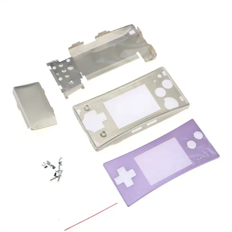 Yeni Elektroliz Alüminyum Konut Kabuk GBM Düğmeler Kiti Gameboy Micro Konsolu Ön arka kapak Pil Kutusu Altın Görüntü 5
