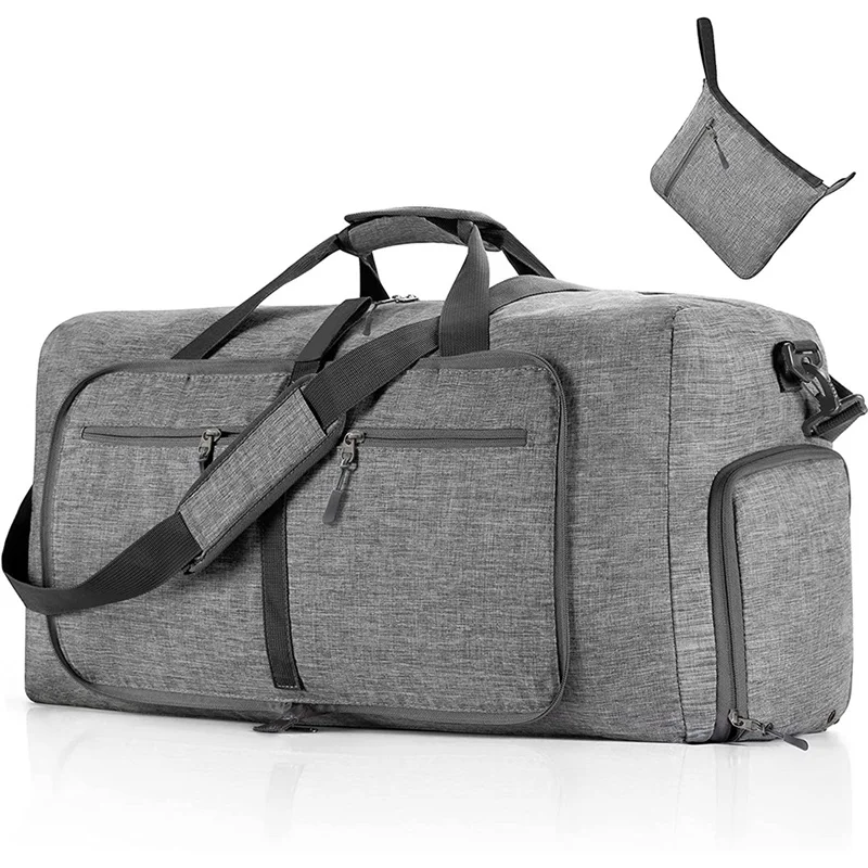 MİRACOL silindir seyahat çantası Erkekler için, 65L Katlanabilir silindir seyahat çantası Ayakkabı Bölmesi ile seyahat çantası Erkekler Kadınlar için Su Geçirmez Görüntü 3