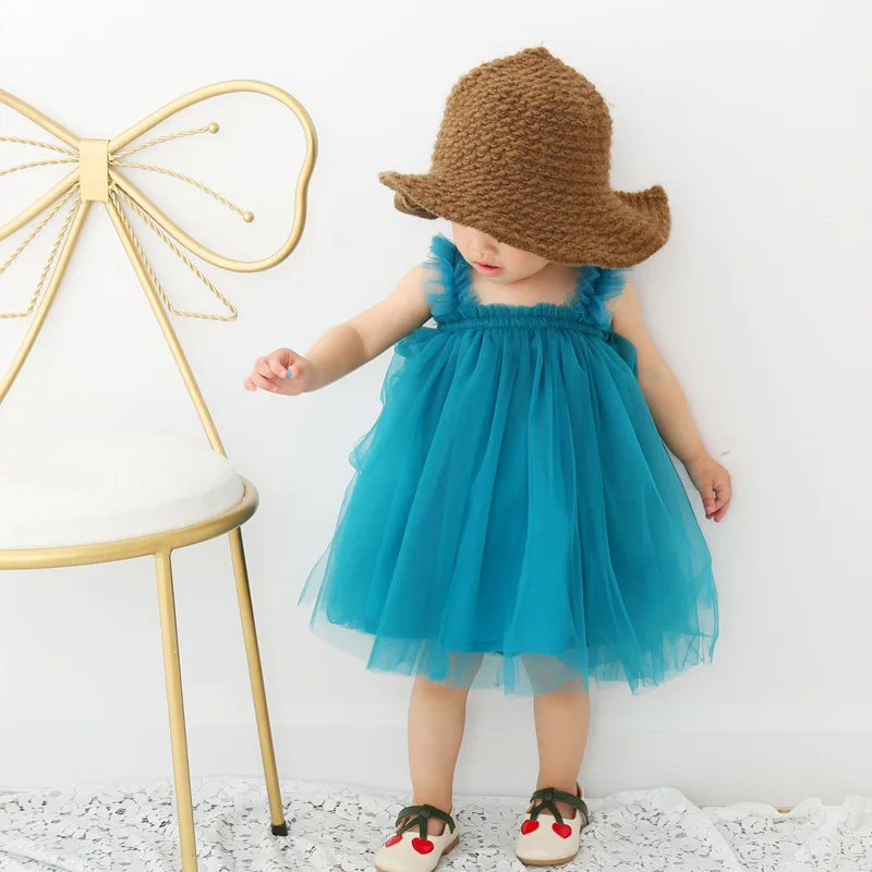 Toddler Bebek Kız Süper Yumuşak İplik Elbise Görüntü 0