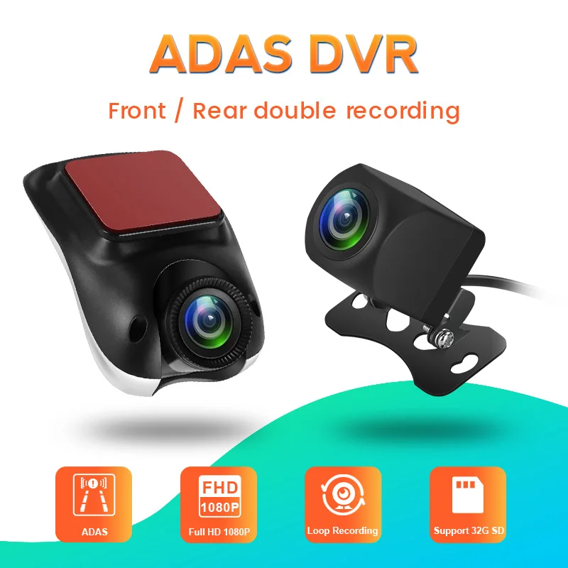 Android Multimedya Oynatıcı DVD HD 1080P Ön ve Arka Dvr Kayıt araba dvr'ı ADAS Dashcam Video Gece Görüş Otomatik Kaydedici Görüntü 0