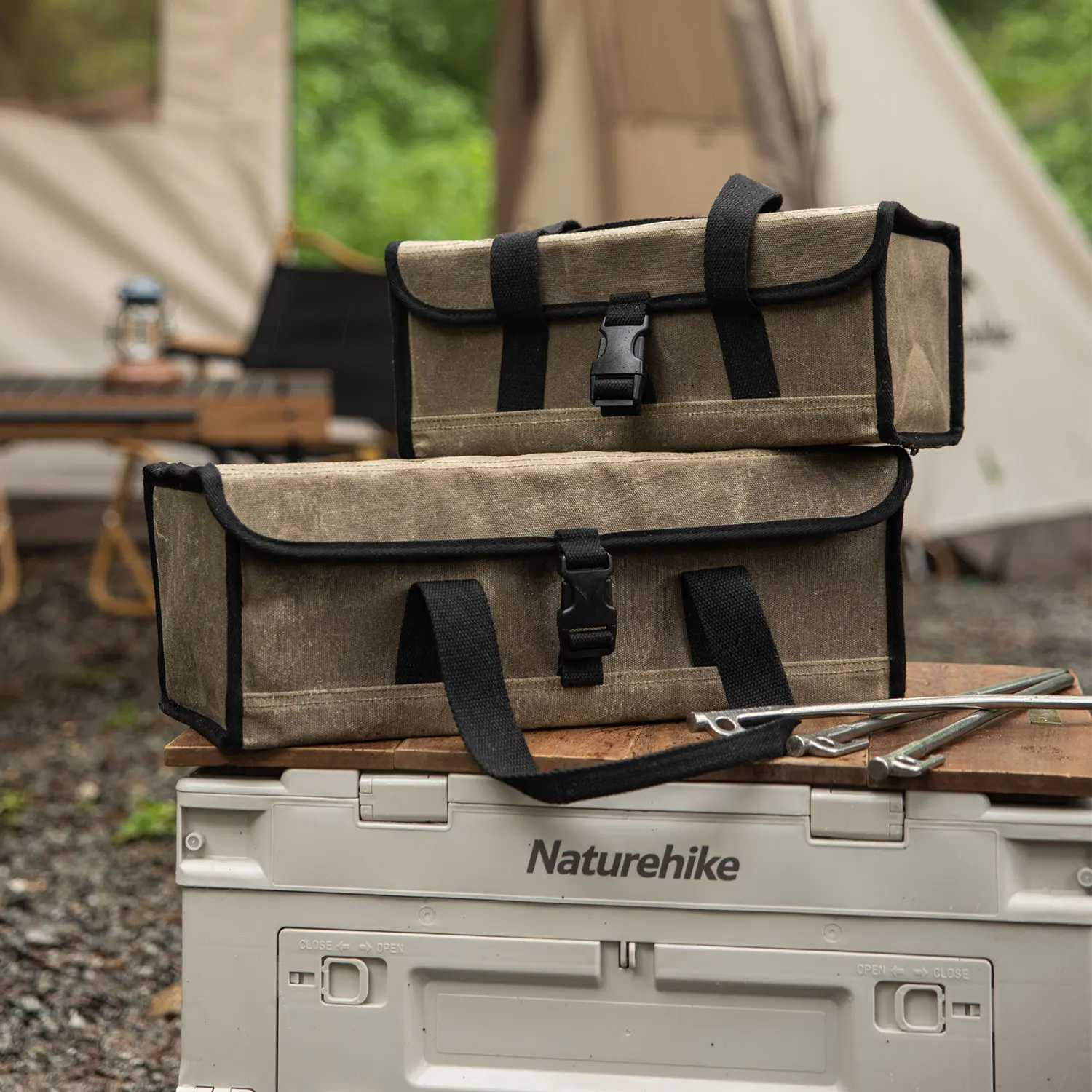 Naturehike Açık Kamp Ekipmanları saklama çantası Büyük Kapasiteli Kamp Aksesuarları Alet Çantası Muhtelif Kutu Tuval Piknik Çantası Görüntü 1