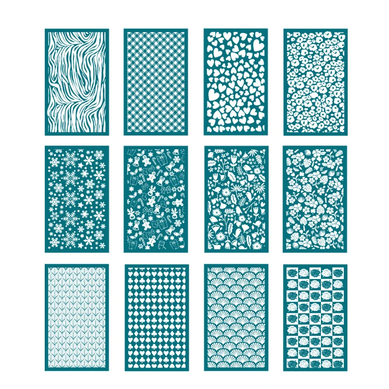 Serigrafi Şablonlar Polimer Kil İçin Yeniden Kullanılabilir Baskı Örgü Şablonlar Transferi DIY El Sanatları Çömlek Araçları Küpe Takı Yapımı İçin Görüntü 4