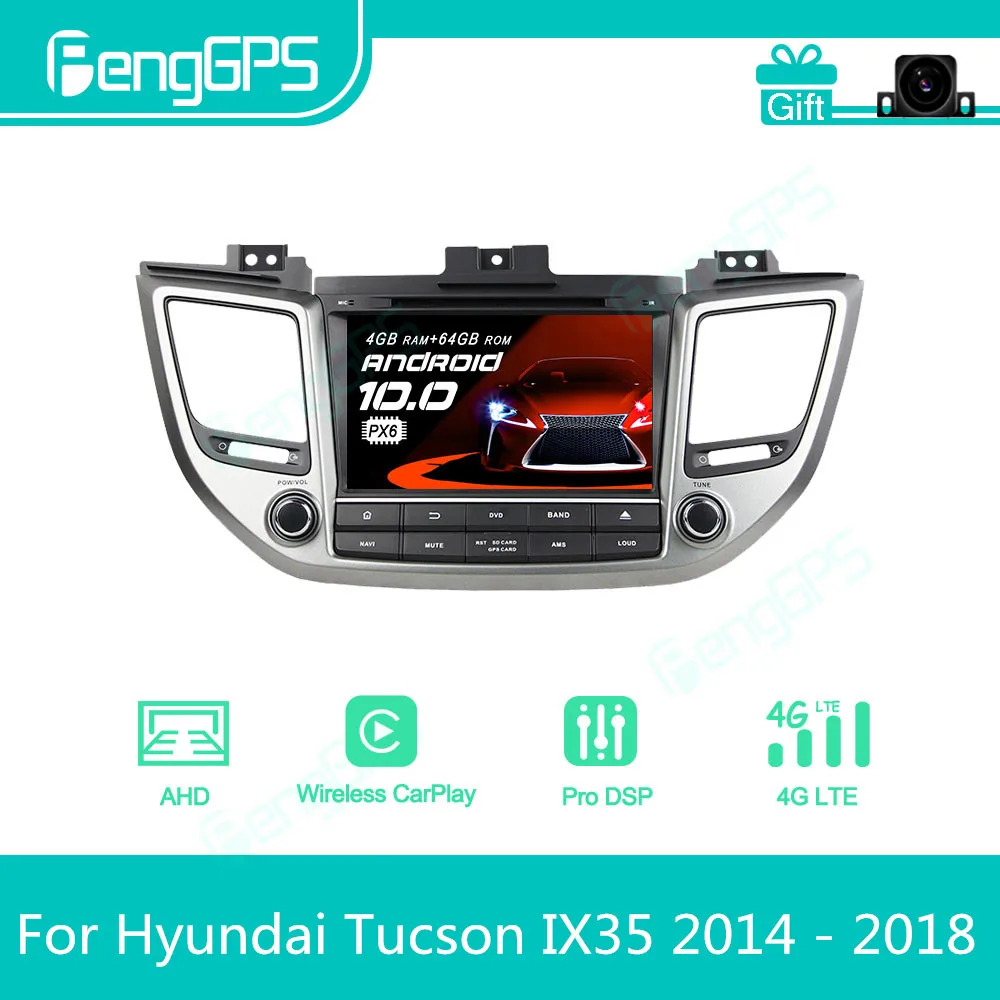 Hyundai Tucson için IX35 2014 - 2018 araba android radyosu Stereo Multimedya DVD oynatıcı 2 Din Autoradio GPS Navigasyon PX6 Ünitesi Görüntü 0