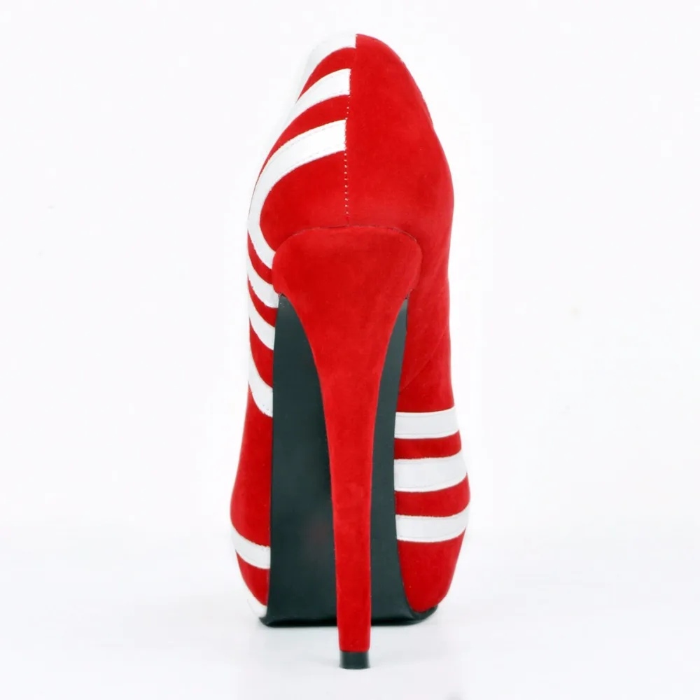 Orijinal Amaçlı Yeni Moda Kadın Pompaları Platformu Yuvarlak Ayak Ince Yüksek Topuklu Pompalar Güzel Siyah kırmızı ayakkabılar Kadın Artı ABD Boyutu 4-20 Görüntü 3