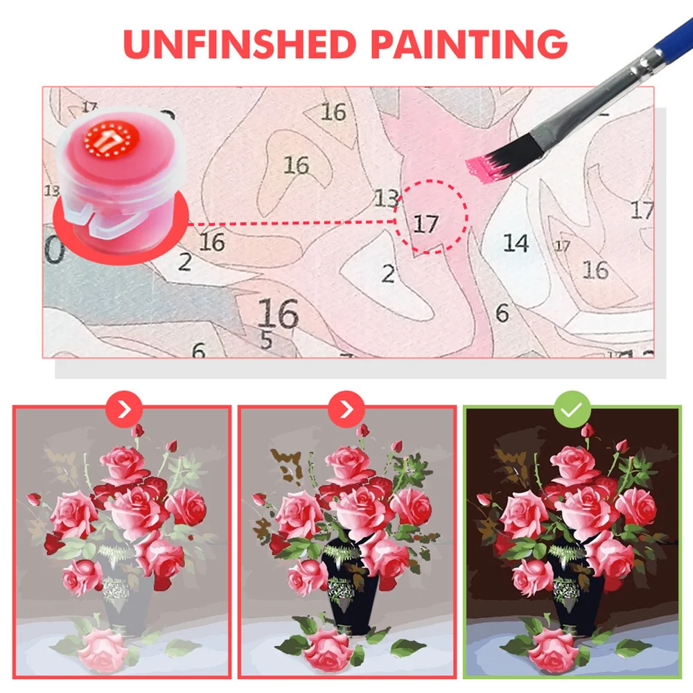 Çiçekler manzara boyası Numarası Resimleri 40x50 Özel El Sanatları Kitleri Yetişkinler İçin Ev Dekor Kişiselleştirilmiş Hediye Fikirleri Dropshipping sıcak Görüntü 3