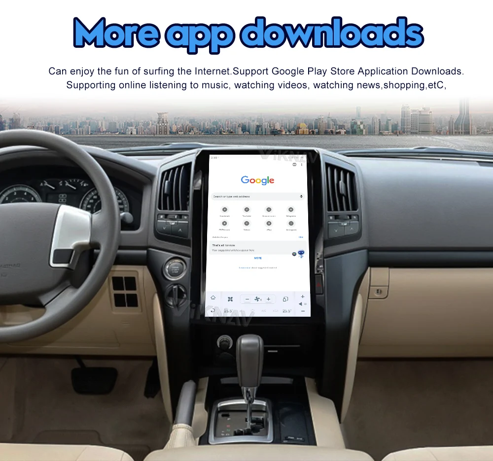 16.0 inç Kafa Ünitesi Araba DVD Oynatıcı Toyota Land Cruiser 200 İçin LC200 2008-2019 Android11 Radyo GPS Navigasyon Carplay Görüntü 3