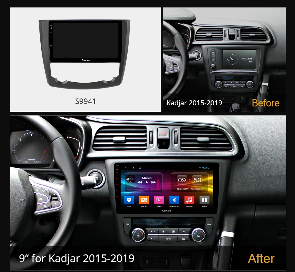 Ownice Araba DVD Oynatıcı Renault Kadjar 2015 - 2017 için Octa Çekirdek Android 10.0 6G + 128G GPS ses Navigasyon DAB + DSP 4G LTE SPDIF Görüntü 2