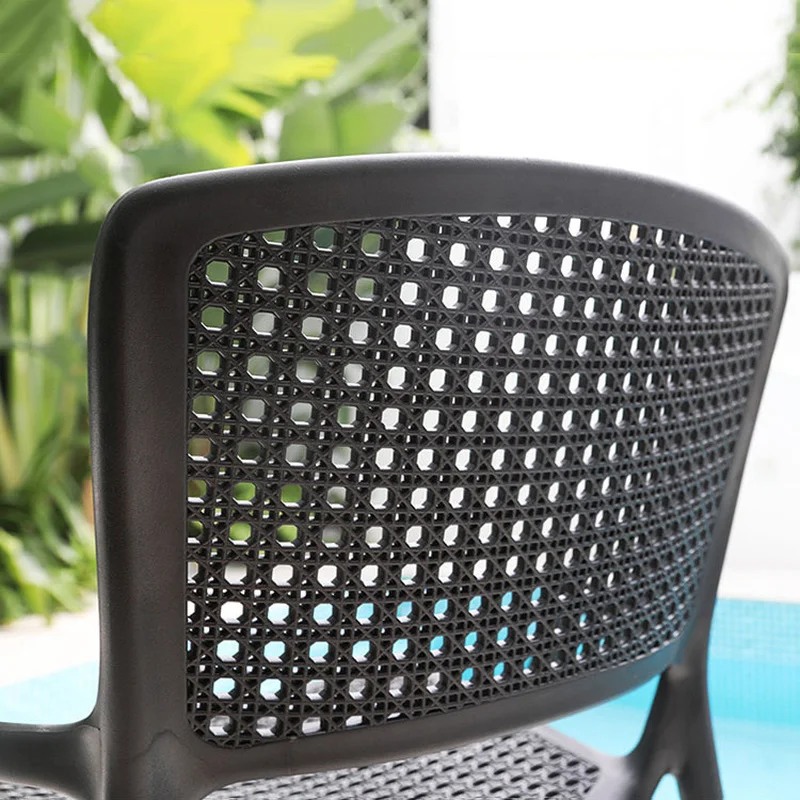Açık Villa Teras Bahçe mobilya takımları İskandinav Kahve Dükkanı Restoran Plastik Sandalyeler Basit Ev Balkon Eğlence Masa Sandalye Görüntü 5