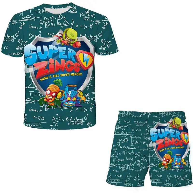 Yeni Superzings Bebek Erkek Süper Zings Serisi 4 T-shirt + Şort Baskı Çocuk Kız Takım Elbise Rahat çocuk Setleri Giyim 2023 Yaz Görüntü 4
