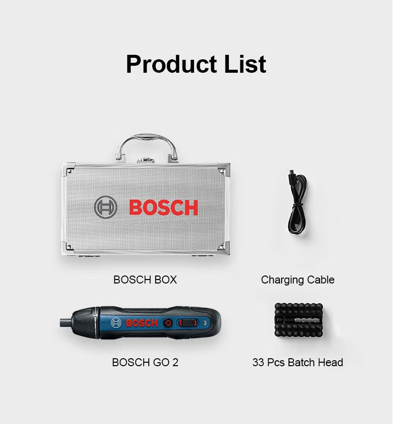 Bosch Go 2 3.6 V Profesyonel Elektrikli Tornavida USB Şarj Edilebilir Çok Fonksiyonlu Akülü El Matkabı elektrikli ev aletleri Görüntü 5
