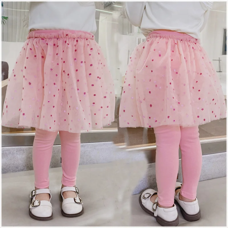 Toddler Kız Dantel Etek pantolon Prenses Bahar Pamuk Tavşan Nokta Tayt 1-6T Çocuk Sonbahar Renkli Bebek Pantolon Giyim Görüntü 3