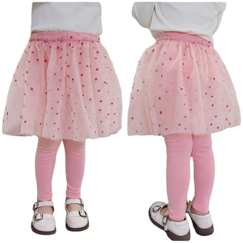 Toddler Kız Dantel Etek pantolon Prenses Bahar Pamuk Tavşan Nokta Tayt 1-6T Çocuk Sonbahar Renkli Bebek Pantolon Giyim Görüntü 5